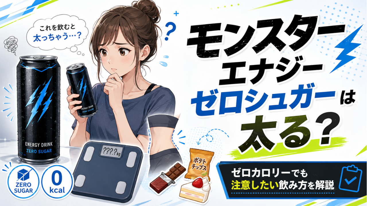 モンスターエナジーゼロシュガーで太るのは本当？ゼロカロリーでも後悔しやすい飲み方と注意点