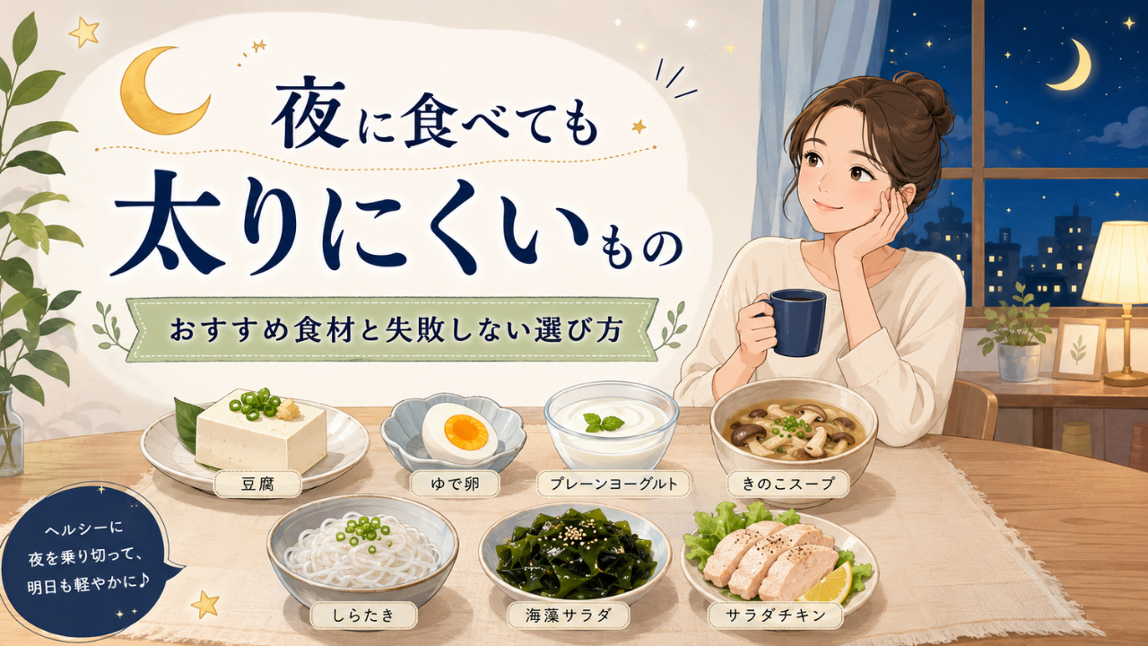 夜に食べても太らないものランキングとダイエット中の選び方