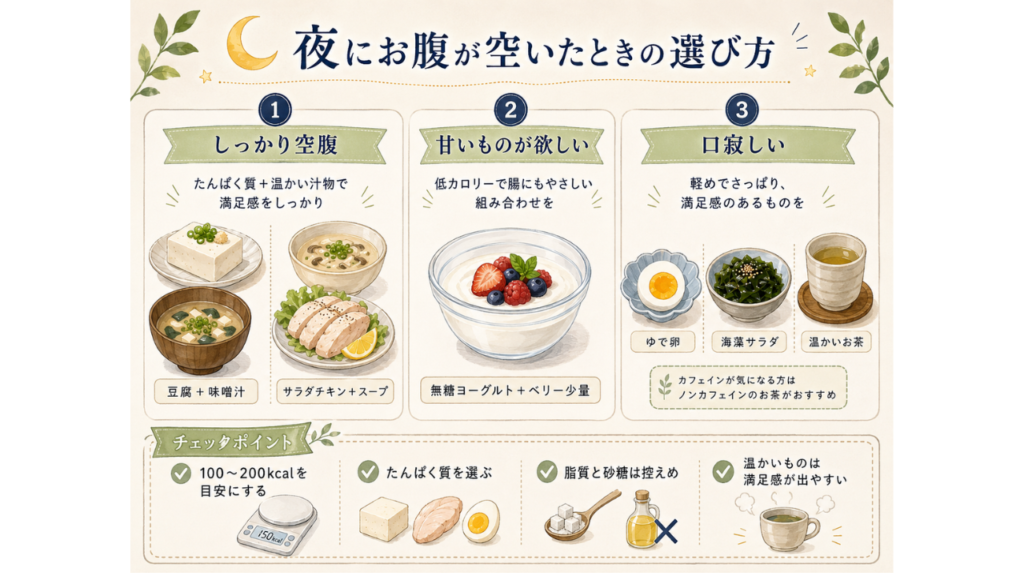目的別に選ぶ夜に食べても太りにくいもの