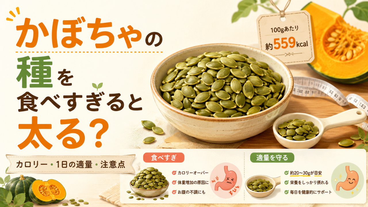 かぼちゃの種を食べすぎると太る？カロリー・1日の適量・腹痛を防ぐ食べ方