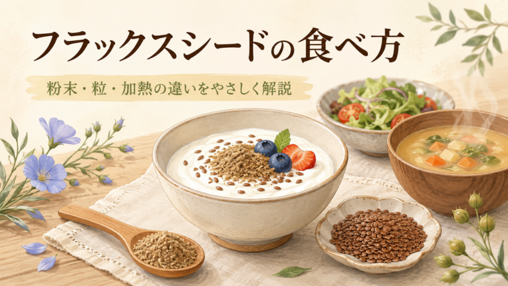 フラックスシードの食べ方 粉末と粒の違い、加熱方法、1日の摂取量、注意点を解説