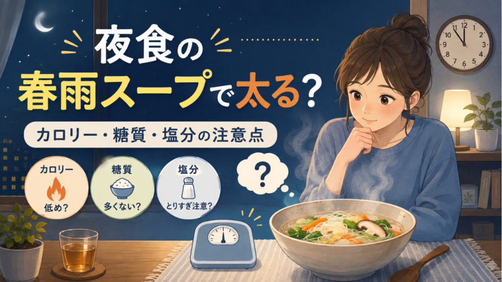夜食に春雨スープを食べると太る？カロリー・糖質・塩分とダイエット中の食べ方