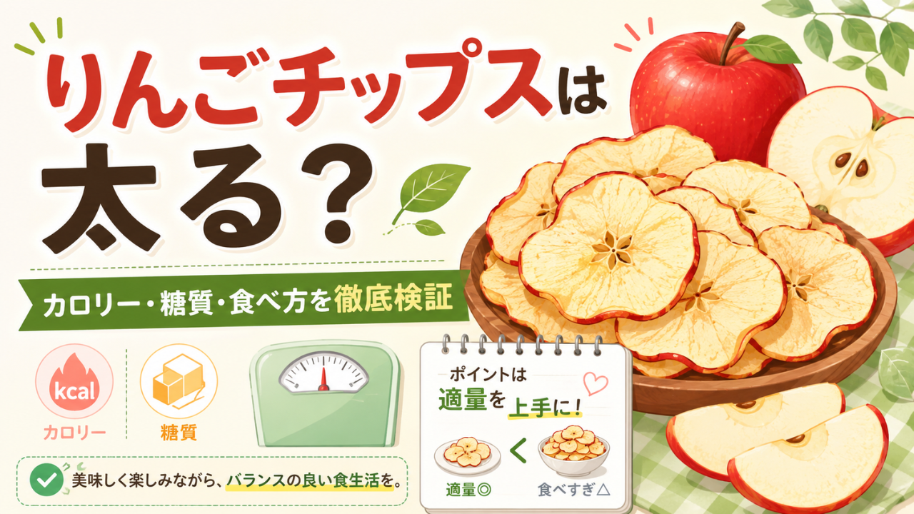 りんごチップスは太る？カロリー・糖質と太らない食べ方を徹底検証