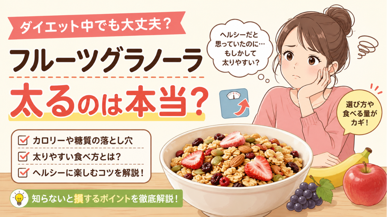 フルーツグラノーラは太る？カロリー・糖質と後悔しない食べ方