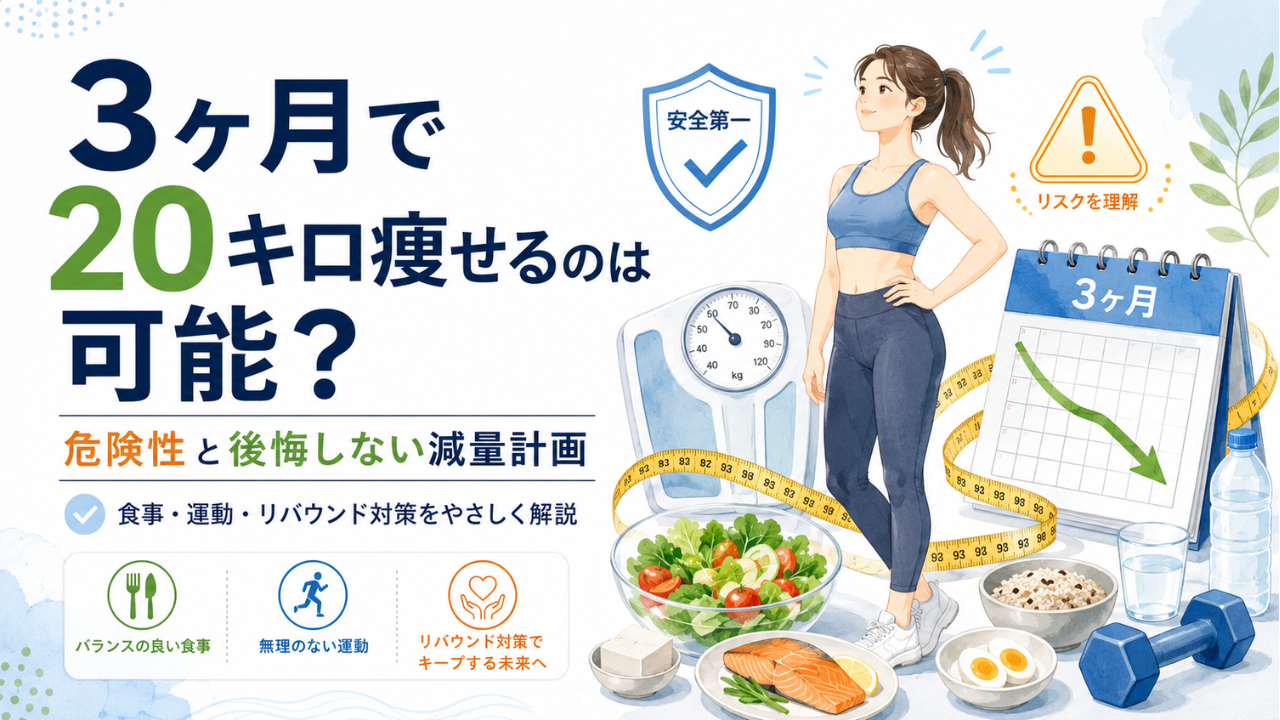 3ヶ月で20キロ痩せるのは可能？危険性と後悔しない減量計画