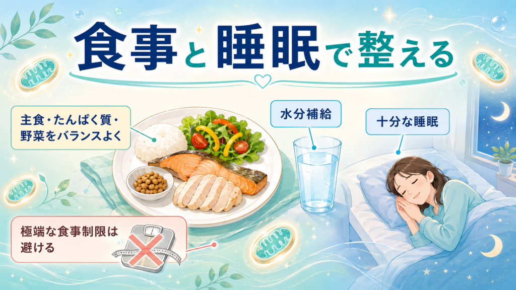 ミトコンドリアを増やす食事の考え方-食事と睡眠で整える